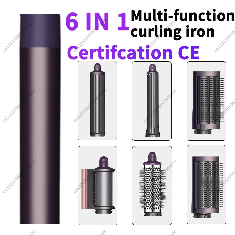 6 in1 Multi Hair Styler Curling Iron Hair Hot Air Brush Curling Barrel Brush HairDryer Salon Professional Curly Styler Tools