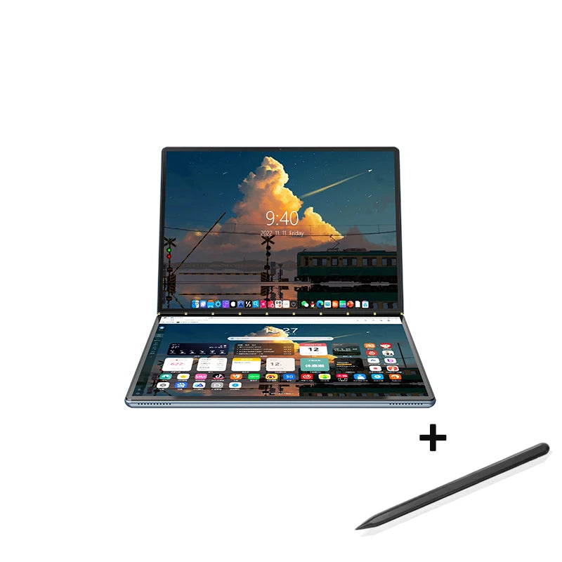 New Dual Screen Laptop Intel i3 1215U N100 Dual 10.95 Inch IPS Touch Screen Windows 11 Office Computer Tablet Notebook WiFi 6