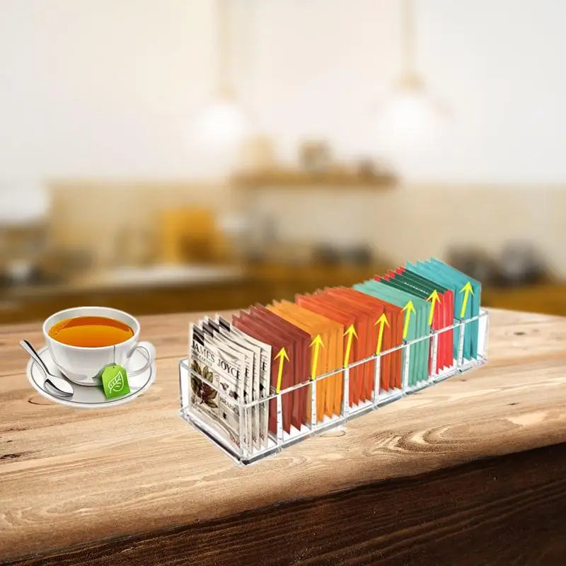 1Pc 8 Grids Transparent Storage Box For Flower Tea Display Box Classification Box Multi Functional Desktop Organizer Container