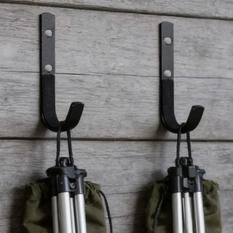 8/2pcs Heavy Duty Wall Mount J-hook Horizontal Gun Rack Metal Garage Storage Hooks with Screws Carbon Steel Multi-Purpose Hooks