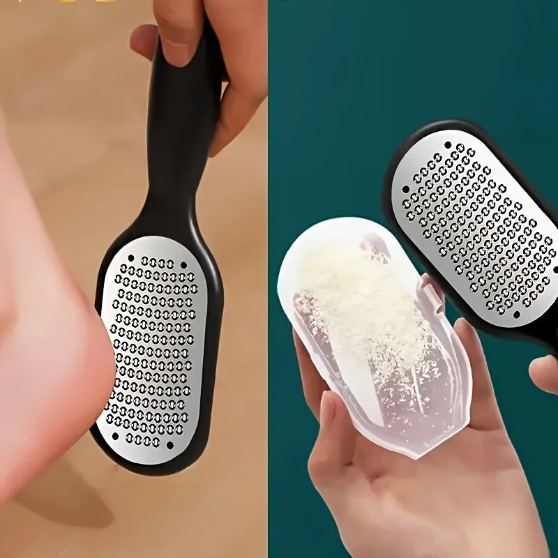 1/2Pcs Professional Duty Stainless Steel Painless Foot File Remover with Splash Guard Handle Suitable for Care Cracked Heel