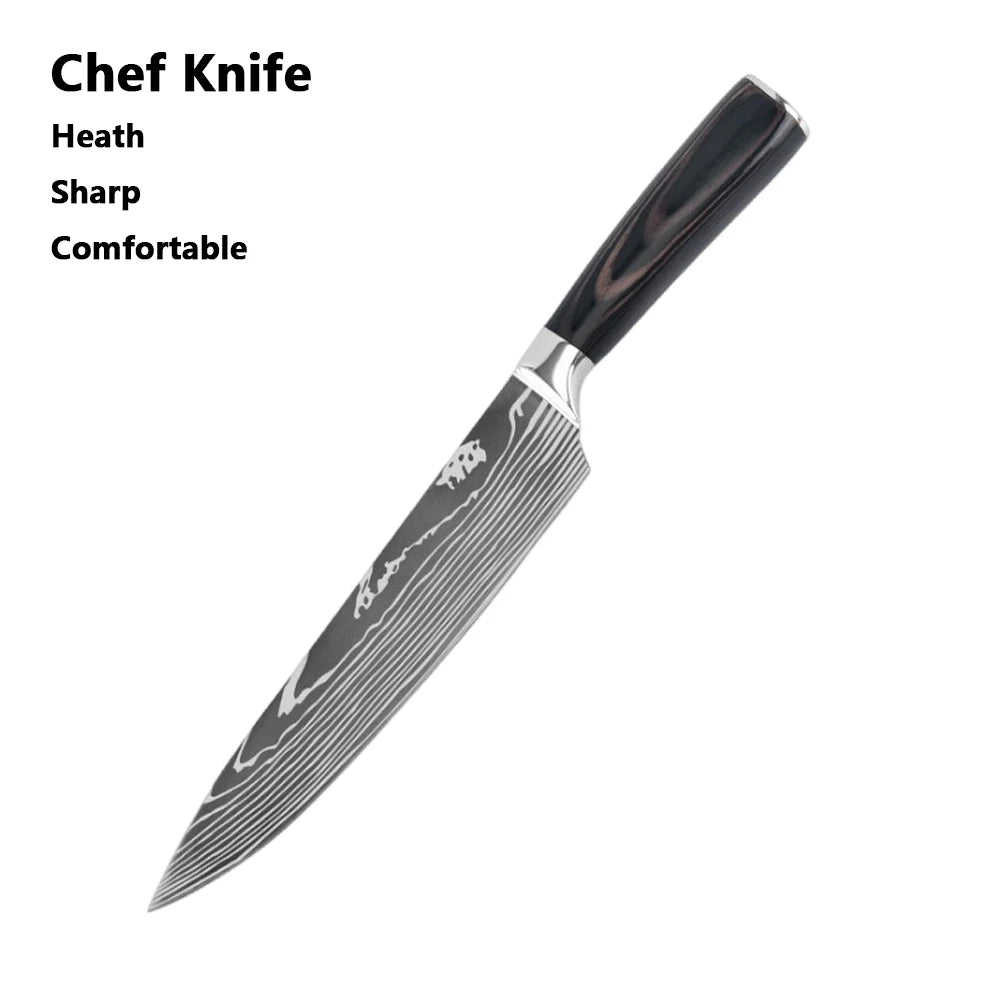 Professiona Japanese Chef Knife Kitchen Knives Santoku Slicing Utility Bread Meat Cleaver Butcher Stainless Steel Cooking Knife