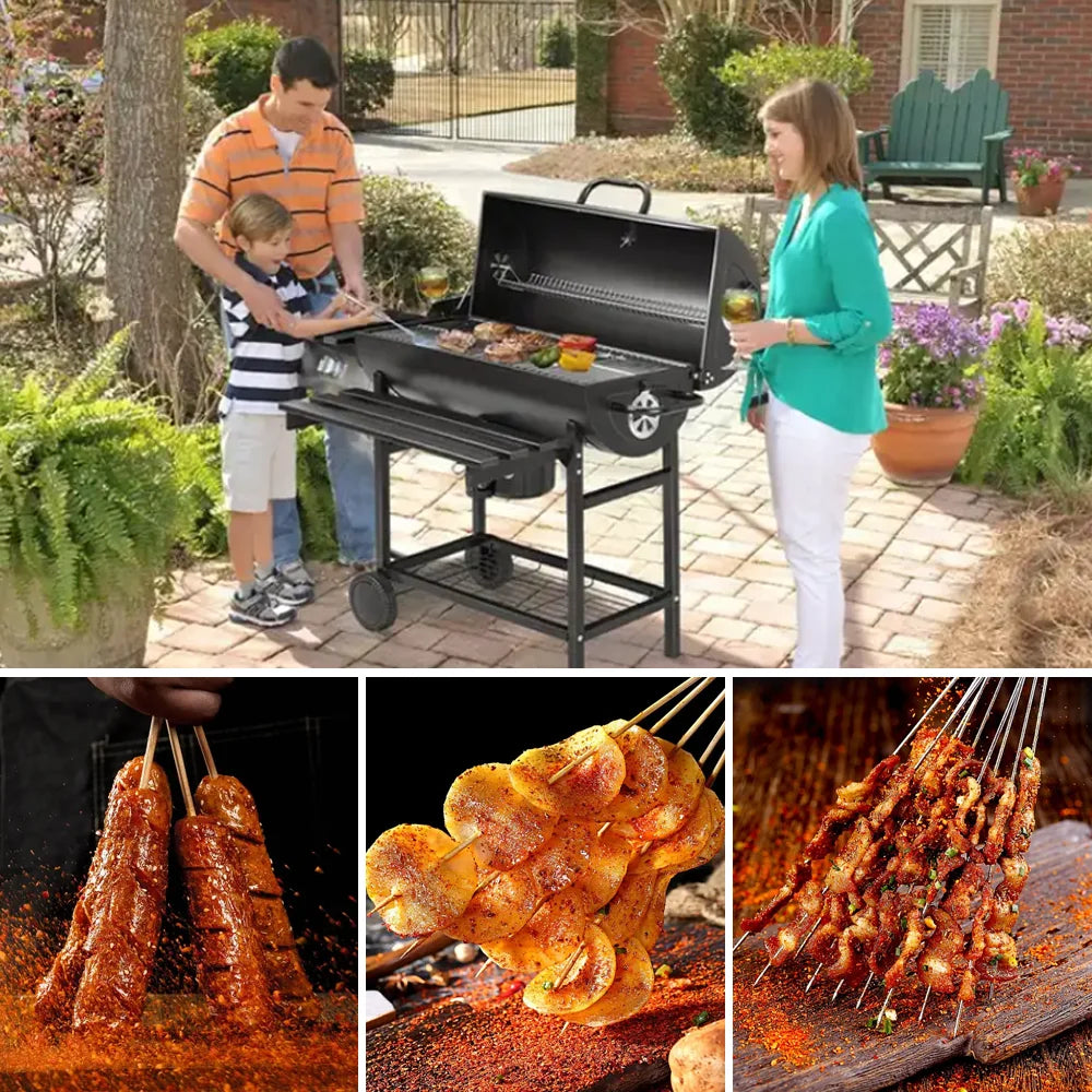 Barbecue Grill BBQ Grill for Camping Picnic 105.5*85*118cm Barbecue Stove with Wheels Outdoor Multi-function BBQ Tools