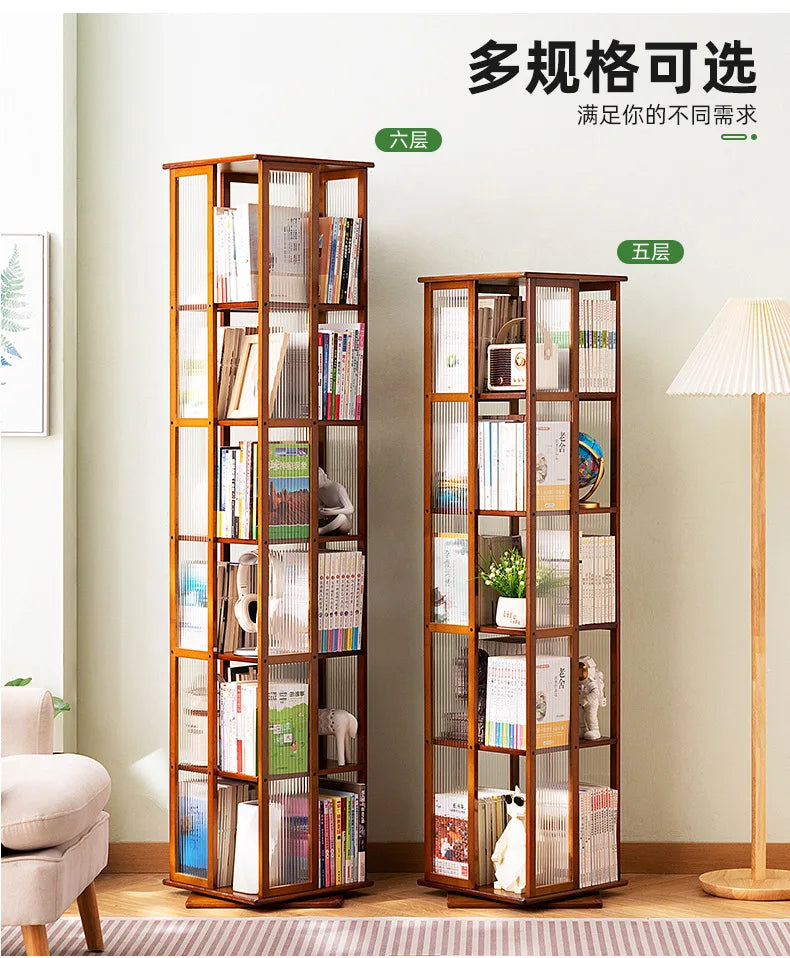 Rotational Bookshelf Organizers Home Storage Shelves Furniture Living Room Shelf Bookcases Librero Organizador Estanteria