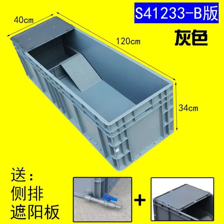 Thickened Turtle Tank Water and Land Tank with Egg-laying Sand Table Combined Plastic Breeding Box Climbing Pet Basin