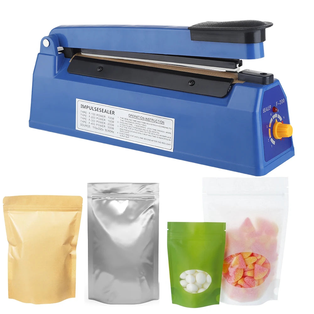 Sealing Machine Electric Heat Sealer Hand Press Vacuum Food Plastic Bag Bobo Ballons Impulse Fast Heat Sealer Packaging Machine