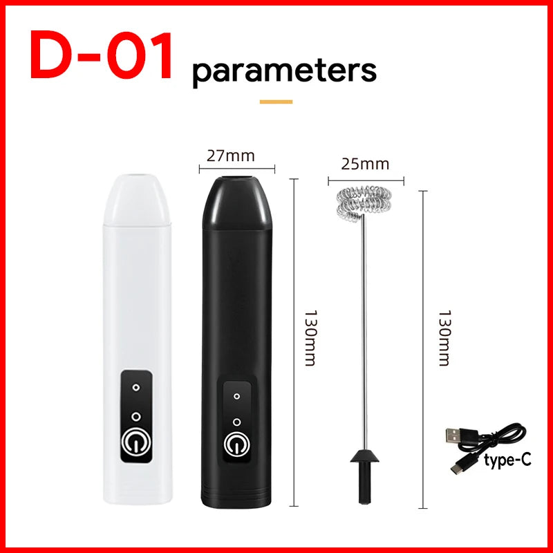 MINl Mik Frother USB Rechargeable 3 Speeds Foam Maker Coffee Whisk Mixer Electric Handle Blender Egg Beater Hot Cooking Tools