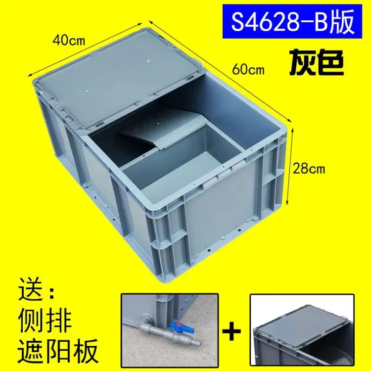 Thickened Turtle Tank Water and Land Tank with Egg-laying Sand Table Combined Plastic Breeding Box Climbing Pet Basin