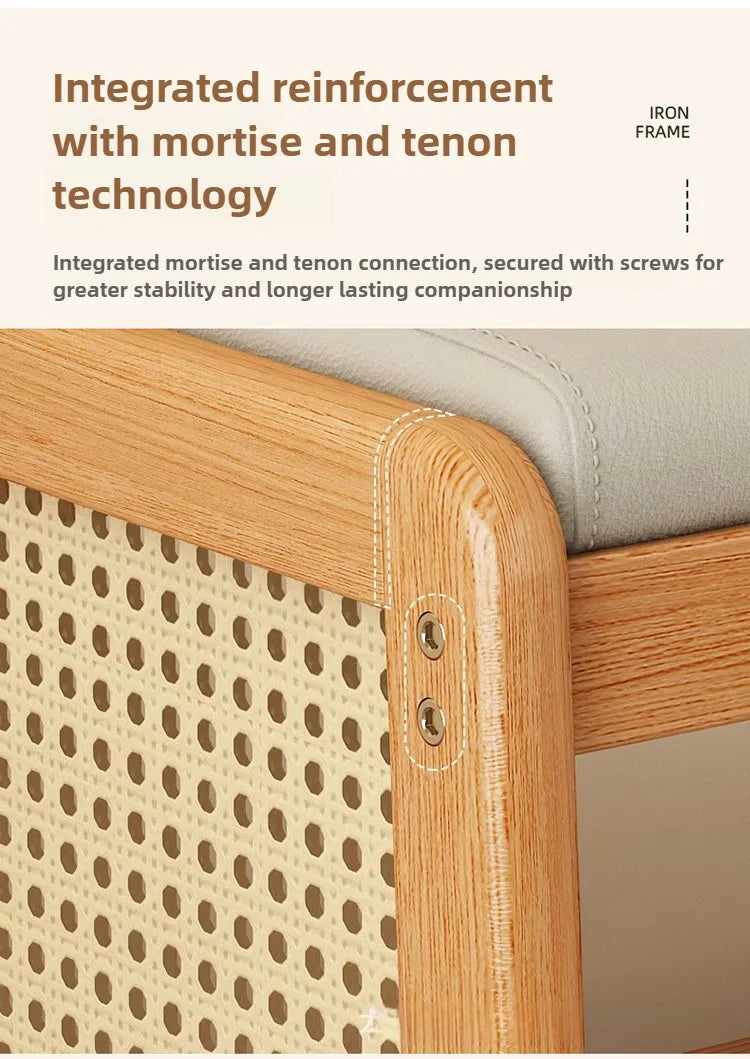 New Chinese style shoe changing stool with seating at the entrance, entrance door, shoe rack, entrance hall, household soft bag,