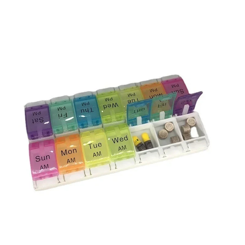 7 Days Weekly Pills Box Tablet Holder Storage Case Medicine Drug Container Mini 14/7 Cells Pill Box Tablet Storage Box Organizer