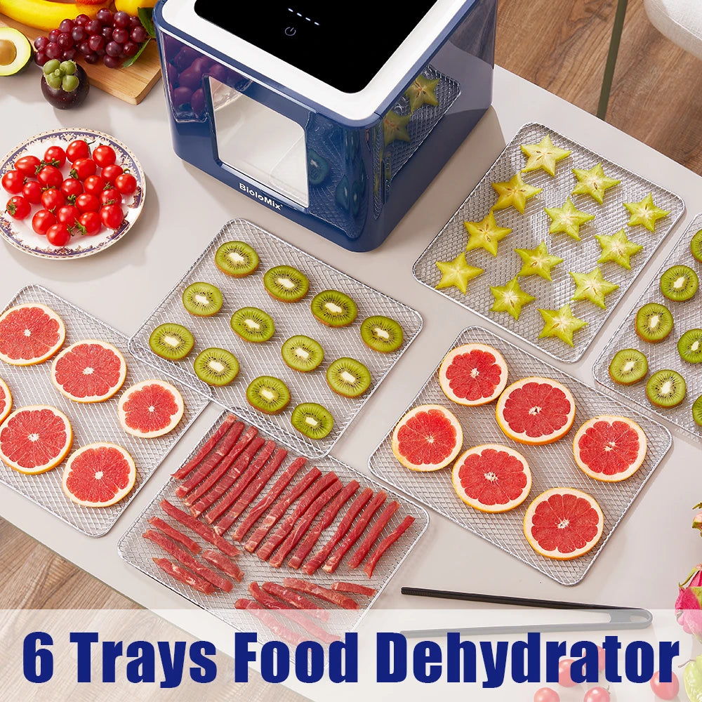 BioloMix 6 Trays Food Dehydrator with LED Touch Control,Digital Temperature and Time,Dryer for Fruit Vegetable Meat Beef Jerky