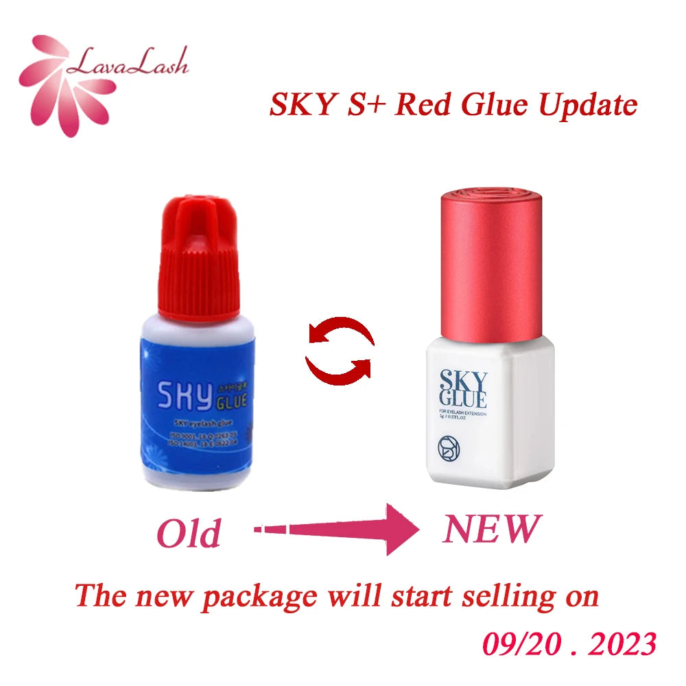 Original Korea Eyelash Extensions Sky glue with Red Cap 1-2 seconds dry time 6-7 weeks fastest and strongest glue