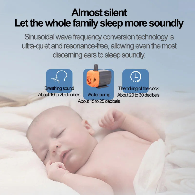 AC220V silent submersible water pump, circulating fountain pump, fish tank and pond circulating pump, garden rockery water pump