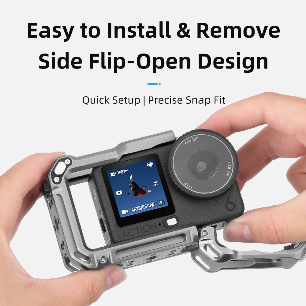 For DJI Osmo Action 6 Metal Rabbit Cage Aluminum Alloy Expansion Mount Bracket All-round Protection Frame Camera Accessories