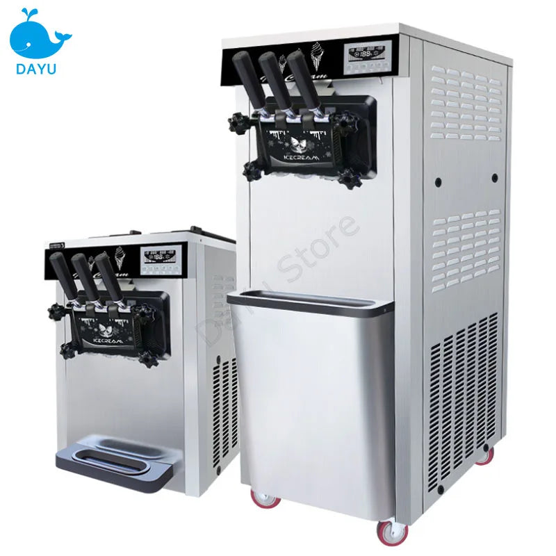 Commercial Soft ice cream machine With Puffing Three Flavors GQ618 Freeze Equipments Vertical  Sweet Cone Maker