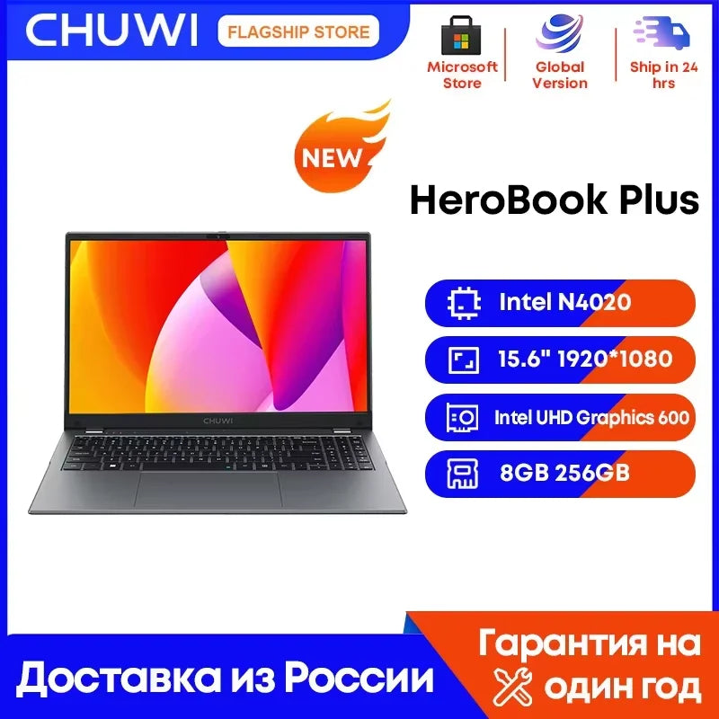 CHUWI 15.6" HeroBook Plus Chuwi 14.1" HeroBook Pro Laptop Intel N4020 8GB RAM 256GB SSD 1920*1080P Computer Windows 11 Laptops
