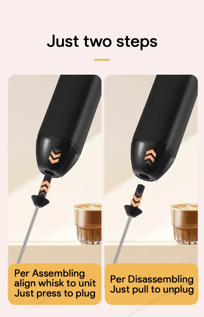 MINl Mik Frother USB Rechargeable 3 Speeds Foam Maker Coffee Whisk Mixer Electric Handle Blender Egg Beater Hot Cooking Tools