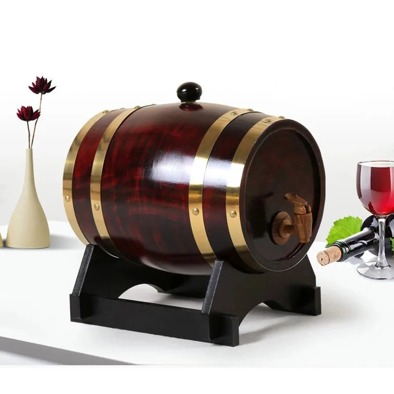 5L Wood Wine Barrel Oak Beer Brewing Equipment Rum Pot Whisky Wine Bar Tools Wedding Decoration Home Brew Beer Tools