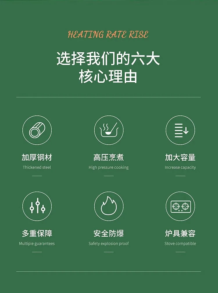 9 Quart olla de presion & ollas de presión para cocinar,Suitable for All Hob Types,instant fast stainless steel pressure cooker