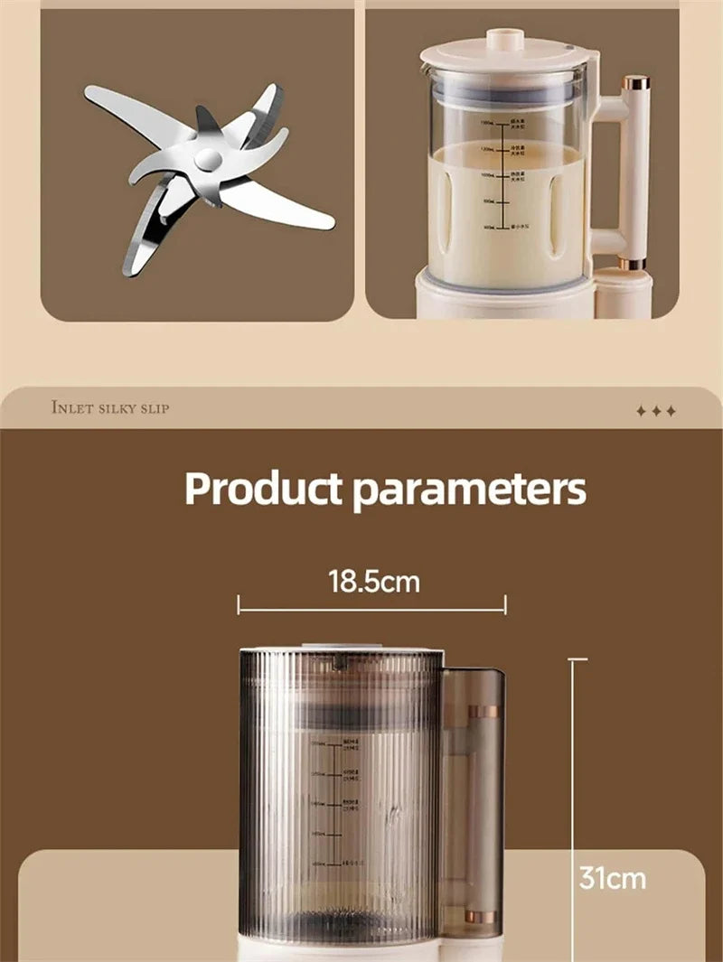 1500ML Electric Juicer Ice Crusher Food Blender For Kitchen Soy Milk & Juice Maker with High-Tech Glass Wall breaking machine