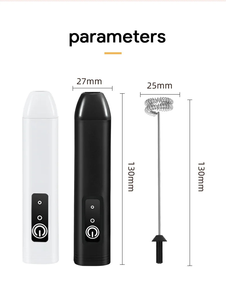 MINl Mik Frother USB Rechargeable 3 Speeds Foam Maker Coffee Whisk Mixer Electric Handle Blender Egg Beater Hot Cooking Tools