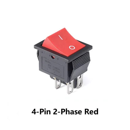 New KCD4 16A 250VAC 20A 125VAC Boat Type Rocker Switch 4/6 Pin 2/3 Positions with Black Red, Green, Blue and Yellow Lights