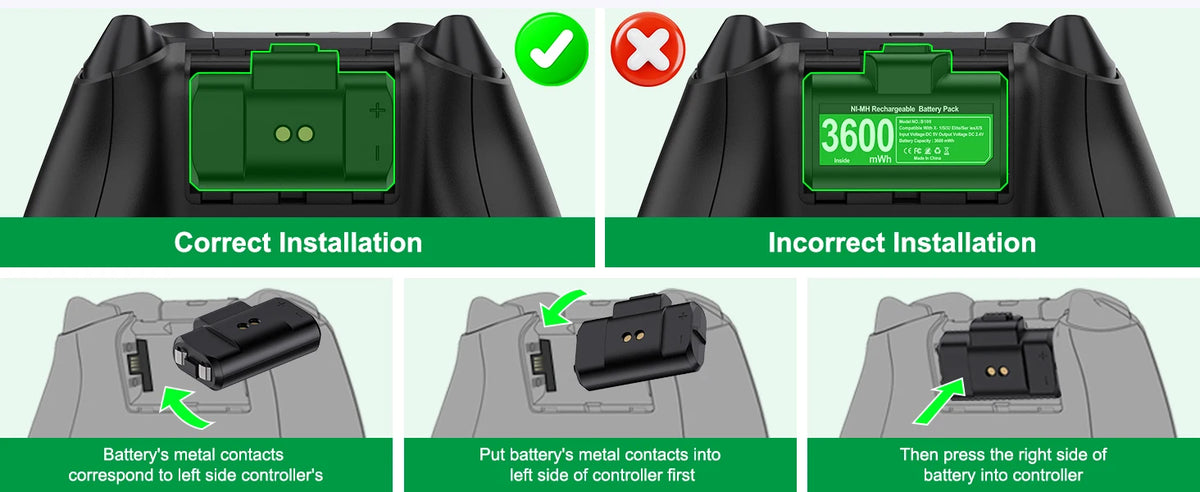 BEBONCOOL B200 for Xbox One/Series X/S Rechargeable Battery PackPlay Charge Kit with Xbox Battery Covers & Charging Cable