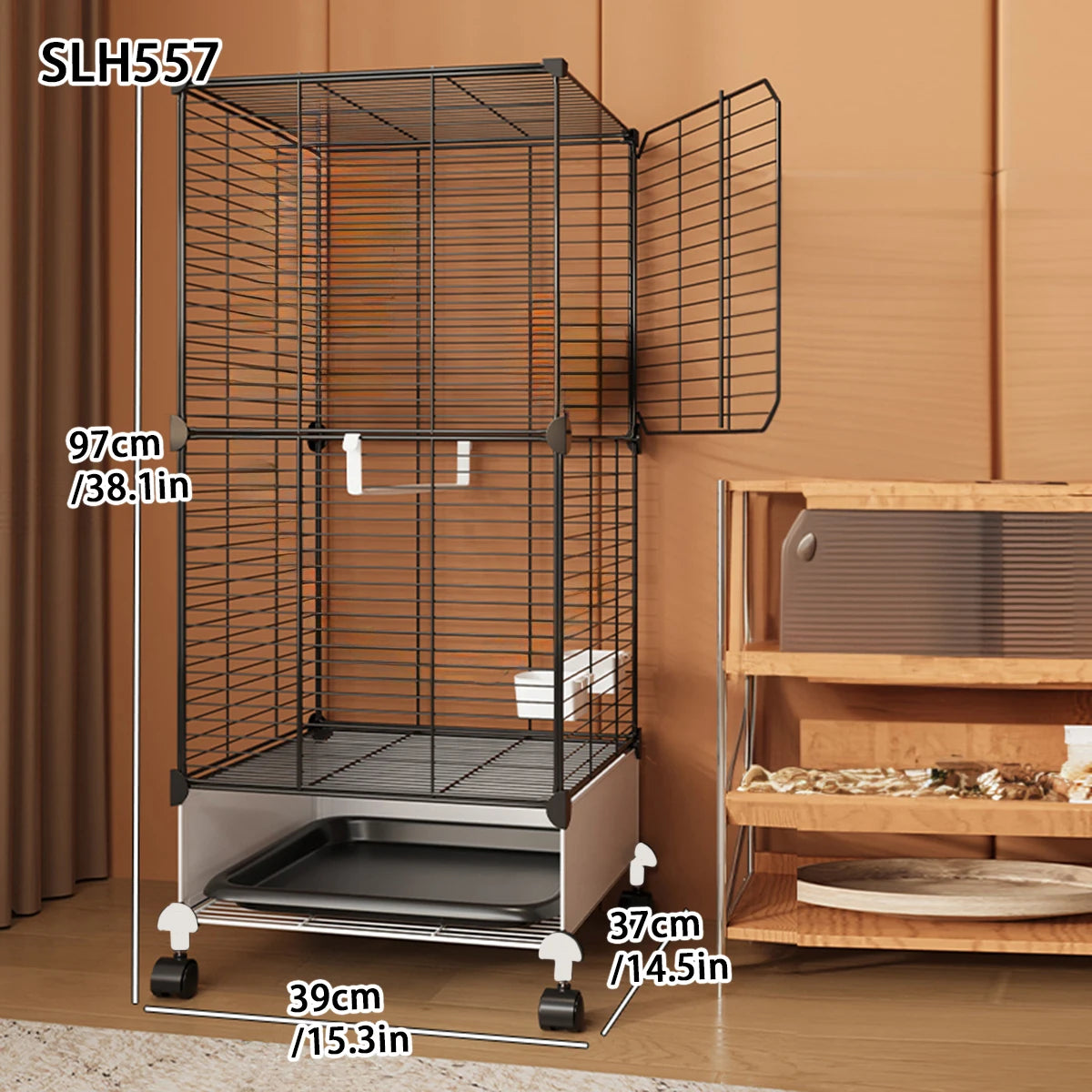 Bird Cage Household Large Tiger Skin Cockatiel Luxury House Splash-Proof New Small Thrush Dadan Myna Black Iron Bird Cage