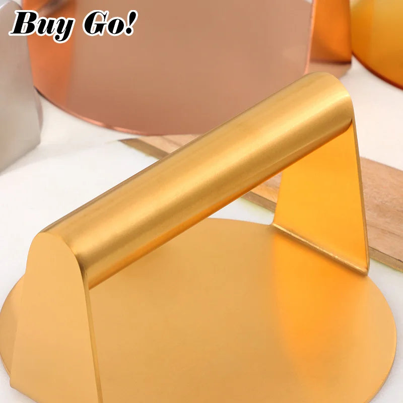 1Pc Stainless Steel Smash Burger Press Hamburger Patties Meat Masher Circular Meat Press Mold for Deli Meats Kitchen Accessories