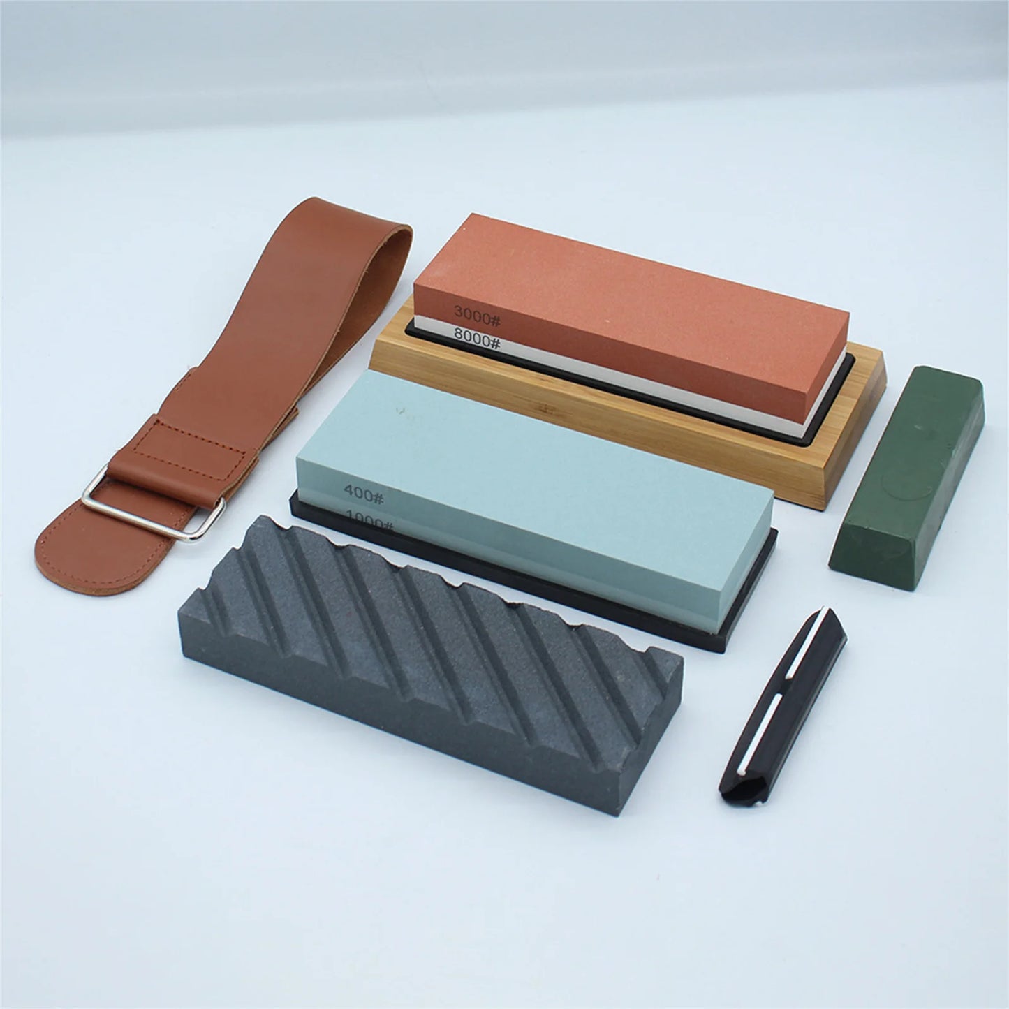 400/1000 3000/8000 Premium Knife Sharpener with glove Sharpening Stone Knife Sharpener Grit240-8000#  Wood Base Angle guide