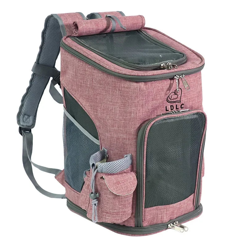 LDLC Pet Cat Backpack Large Capacity Breathable Foldable Cat Cage Expandable Oxford Cloth Pet Bag Suitable for Pet Travel