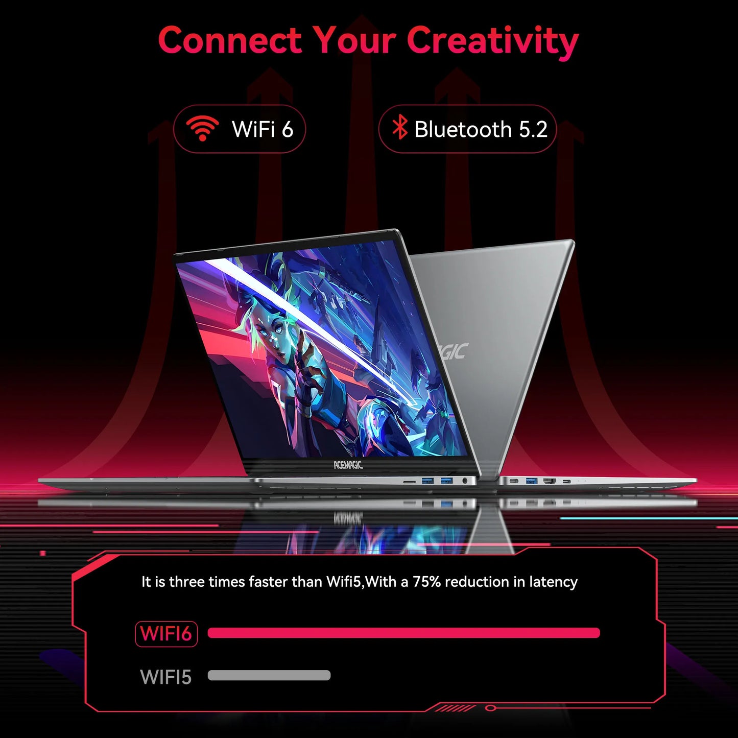 ACEMAGIC Gaming Laptop AMD Ryzen 7 5700U Radeon RX Vega 8 Graphics 15.6“FHD Display 16GB RAM 512GB NVMe SSD Laptop Computer
