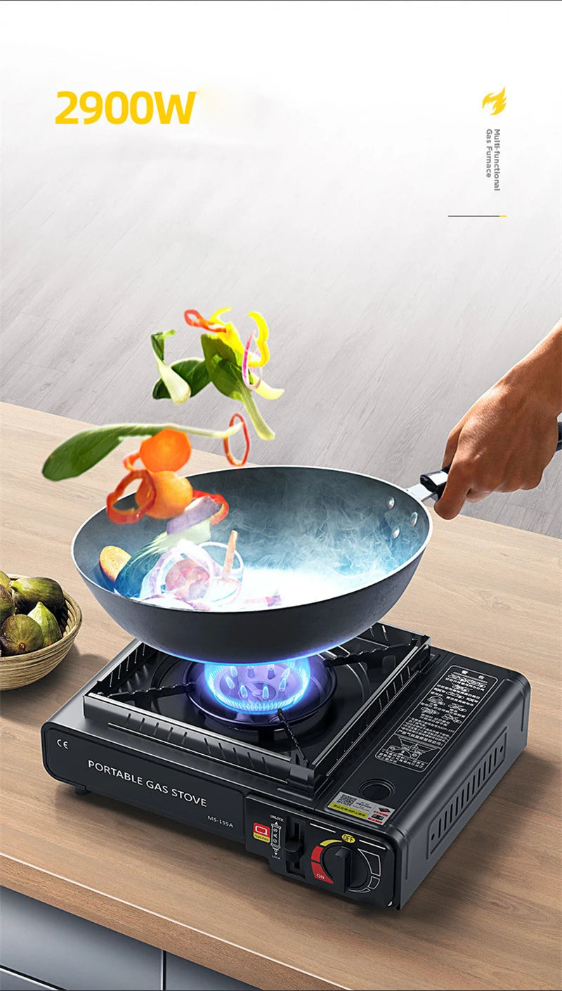 Camping Stove Outdoor Cooking Burner Portable Gas Stove Hiking Trekking Picnic Party Boiler Cassette Stove（No Gas Tank）