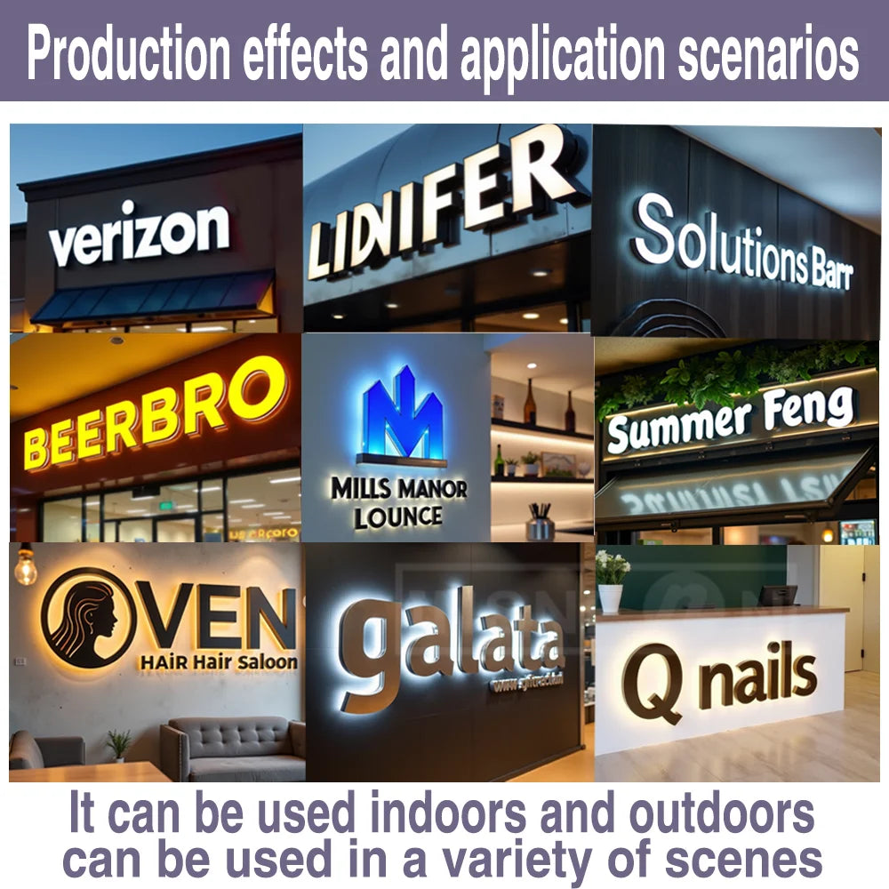 Custom Personalized LED Sign Lights Letters Sign 3D Metal for Outdoor Indoor Business Up Waterproof Illuminated Custom Light Box
