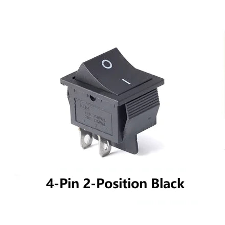 New KCD4 16A 250VAC 20A 125VAC Boat Type Rocker Switch 4/6 Pin 2/3 Positions with Black Red, Green, Blue and Yellow Lights