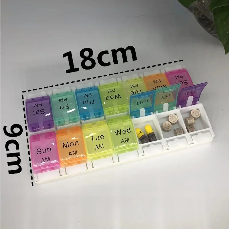7 Days Weekly Pills Box Tablet Holder Storage Case Medicine Drug Container Mini 14/7 Cells Pill Box Tablet Storage Box Organizer
