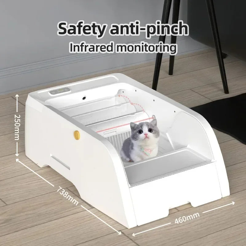 Smart Cat Litter Box Automatic Self-cleaning Cat Bedpans Semi Enclosed Toilet Trainer Pet Products Cat's Accessories with App