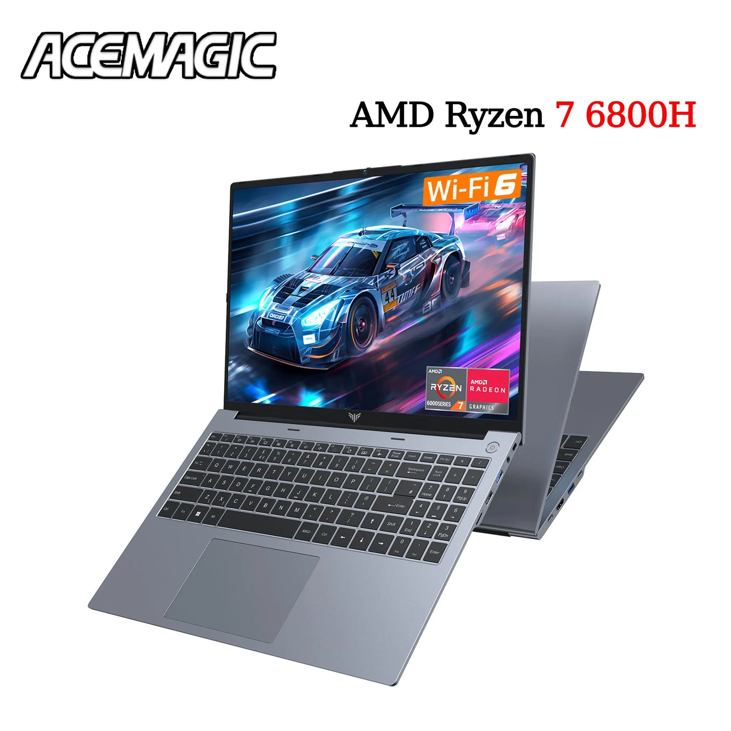 ACEMAGIC Laptop 16” FHD Gaming Laptop AMD Ryzen 7 6800H 16GB RAM 512GB SSD Windows 11 Pro Notebook Backlit KB Wifi6 BT5.2