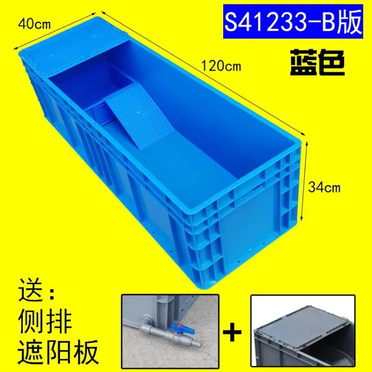 Thickened Turtle Tank Water and Land Tank with Egg-laying Sand Table Combined Plastic Breeding Box Climbing Pet Basin