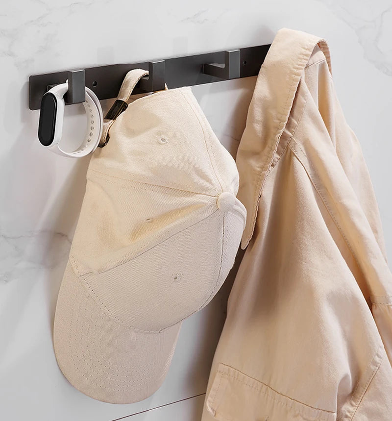 Stainless Steel Coat Rack Wall Mount - Multi-Functional Hanger with Clothes Hooks Bag And Hat Holder for Entryway Bathroom