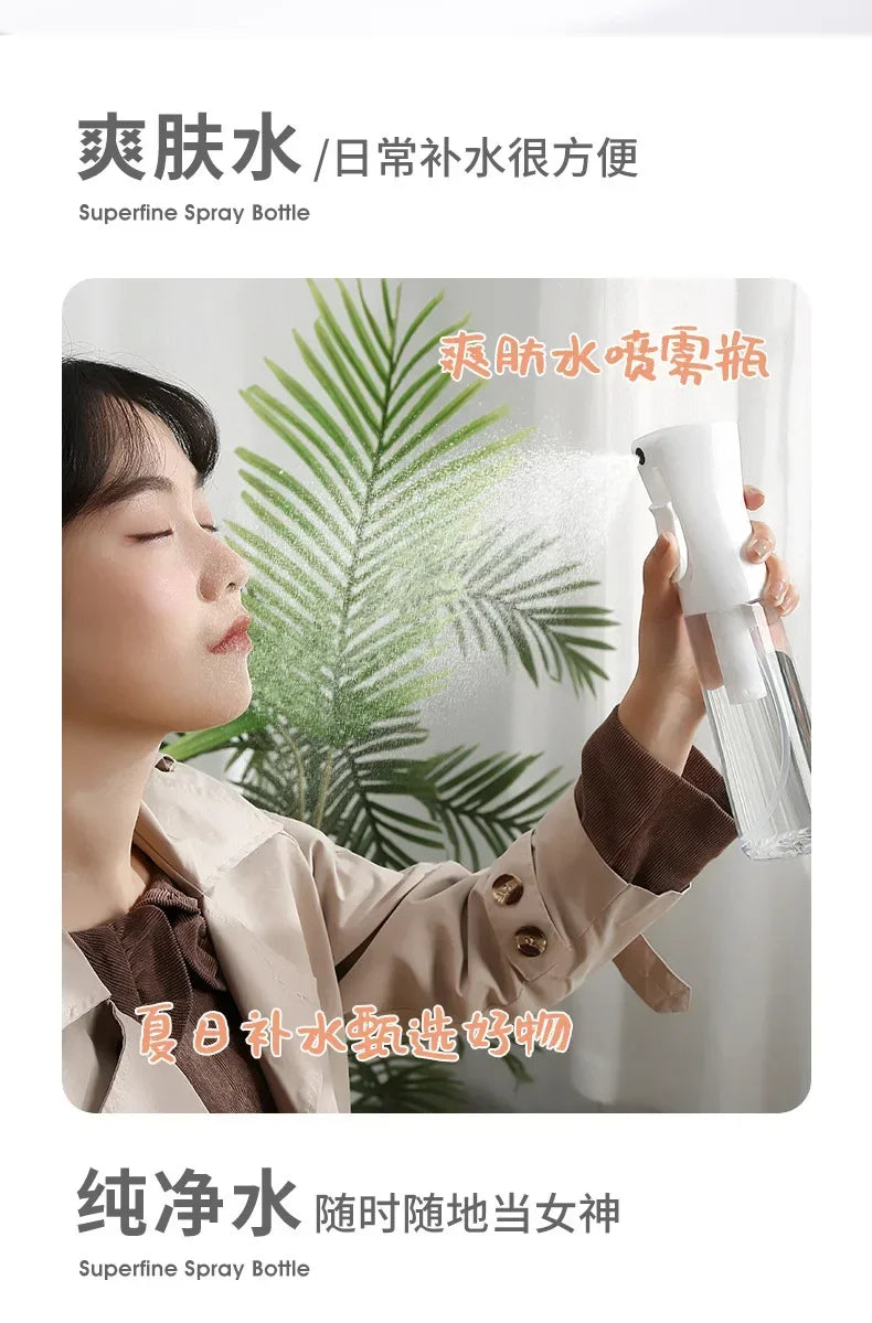 Pink High Pressure Continuous Spray Bottle Hair Care Makeup Water Replenishing Spray Bottle Separate Bottle Press Mist Bottle