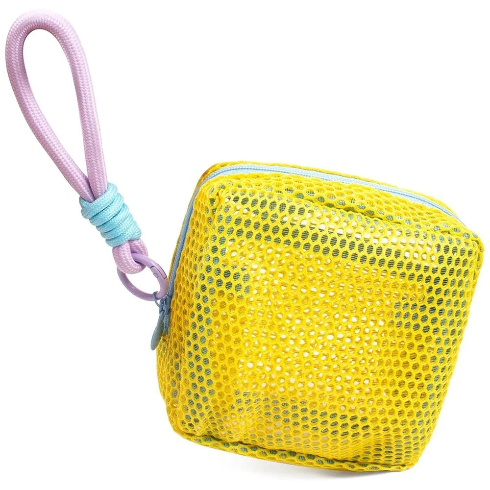 Mini Square Mesh Cosmetic Bag Zipper Storage Pouch Wristlet, Travel Organizer Coin Purse Key Holder Stationery Case Cute Gift