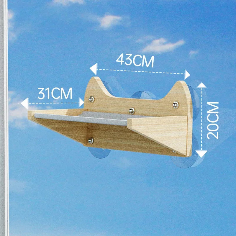 Suction Cup Cat Climbing Wooden Wall Jumping Cats Space Capsule Cat Nest Hanging Basket Pet Products Supplies Furniture