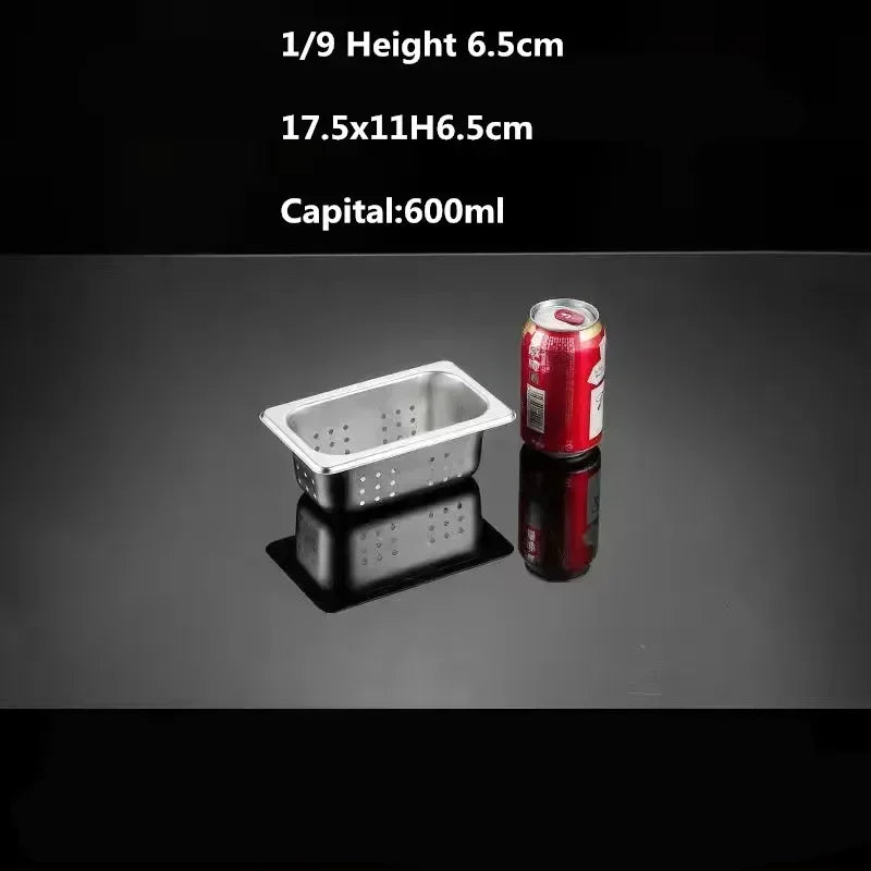 Rectangle Stainless Steel Storage Leak Trays Hole Mesh Strainer Vegetable Fruit Washing Basket Food GN Pan Water Filter Basin