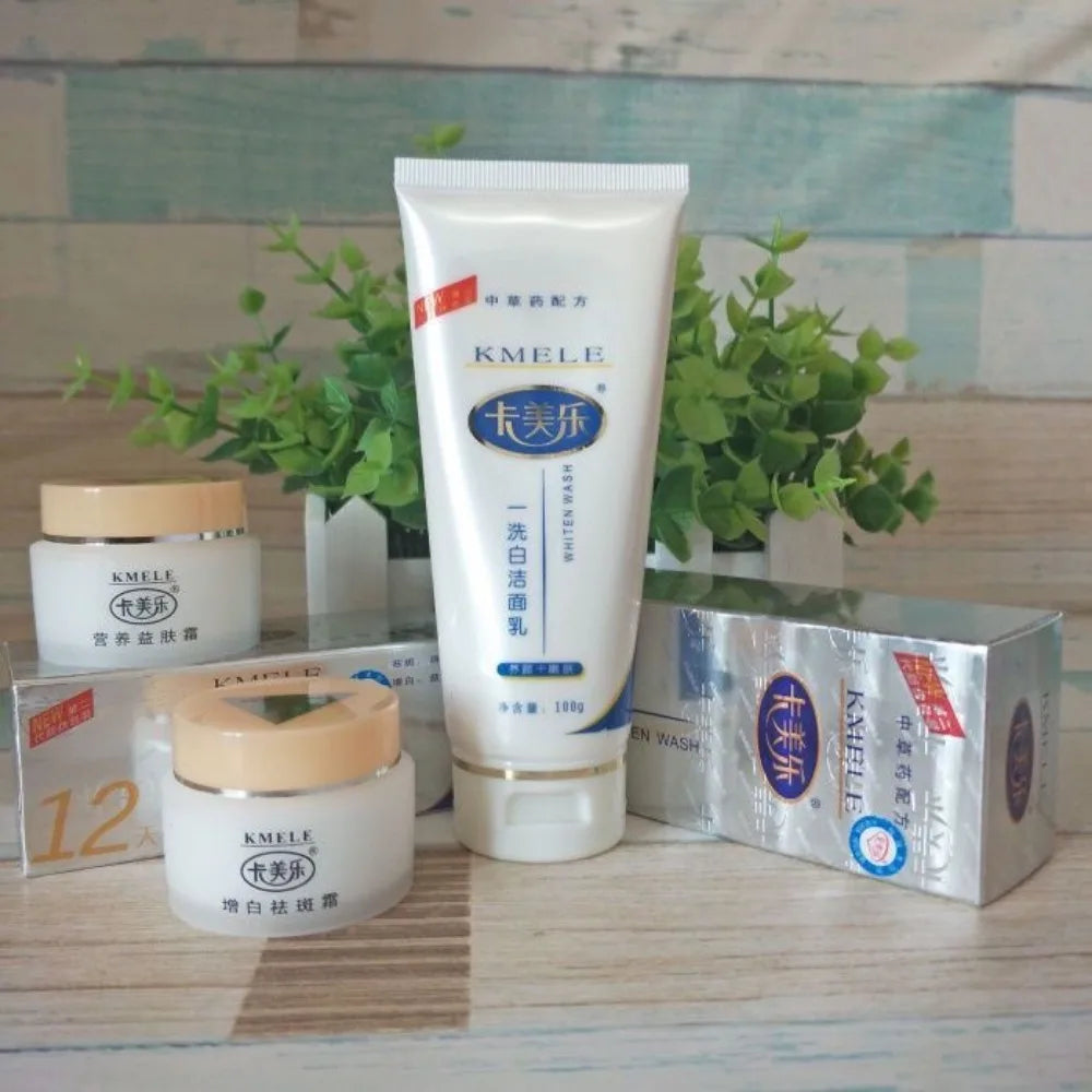 Original KMELE Whitening Day Night Cream Effect in 12 Days Herbal Intensive Spots Removing Facial Cleanser Skin Care Sets