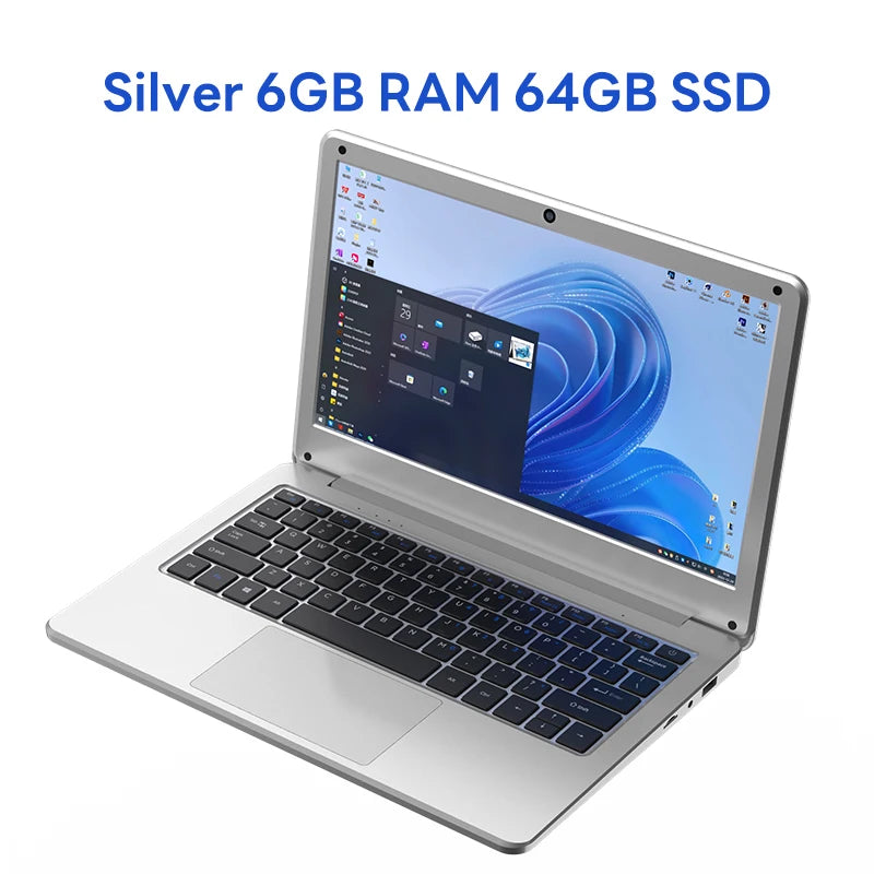 BYONE Cheap Laptops 11.6 Inch Intel N3350 6GB RAM 64G Expandable 128G SSD Wifi Office Study Portable Ultraslim Notebook Computer