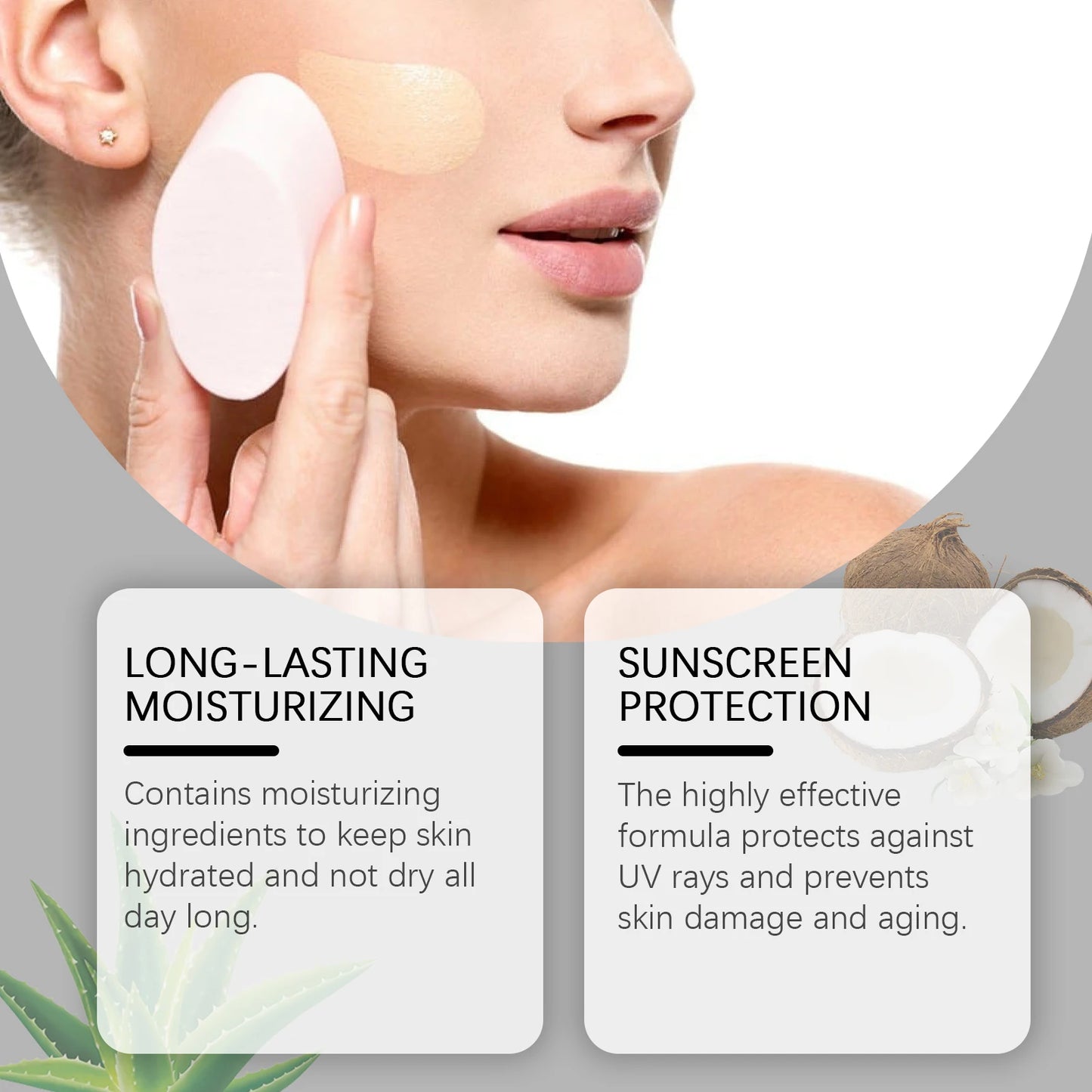 Liquid Foundation Naturally Covers Flaws Full Coverage Matte Moisturizer Oil-control Sunscreen Spf 15 Waterproof Sweat-resistant