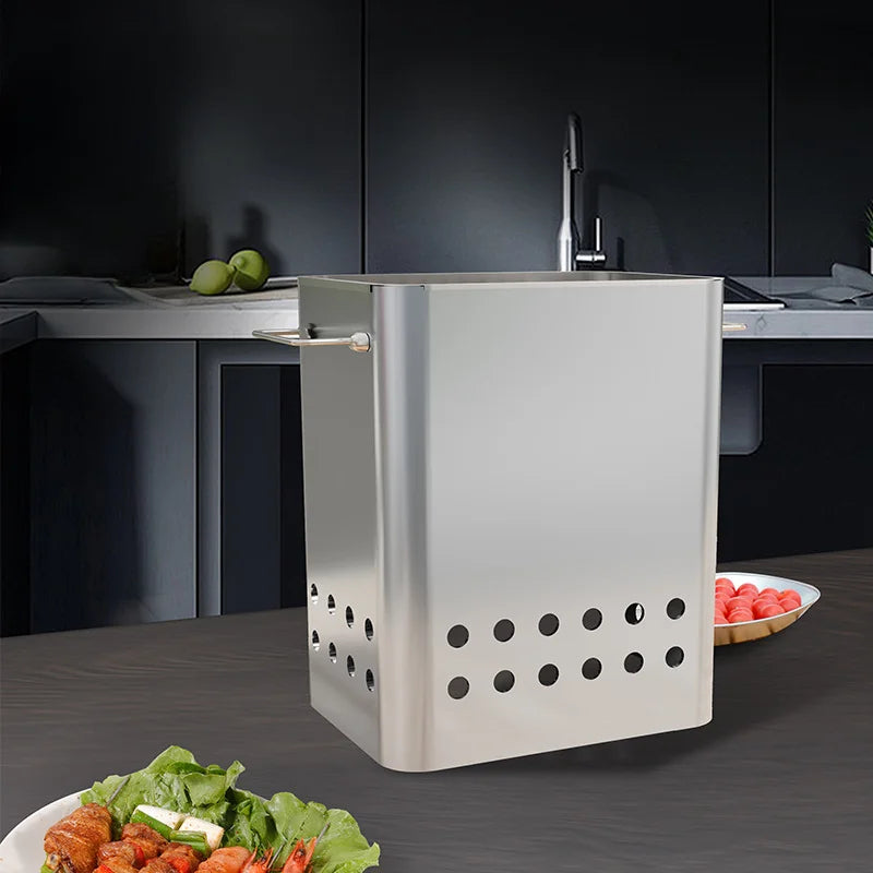 Portable Grill Smokeless Stainless Steel Barbecue Charbroiler Outdoor Indoor Dual-purpose Stewing Oven Small Durable BBQ Grill