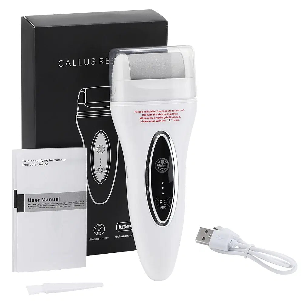 Color: Orange - Electric Foot File Pedicure Machine Callus Remover Rechargeable Foot Heel Cracked Dead Skin Scrubber Polisher Grinder Tools