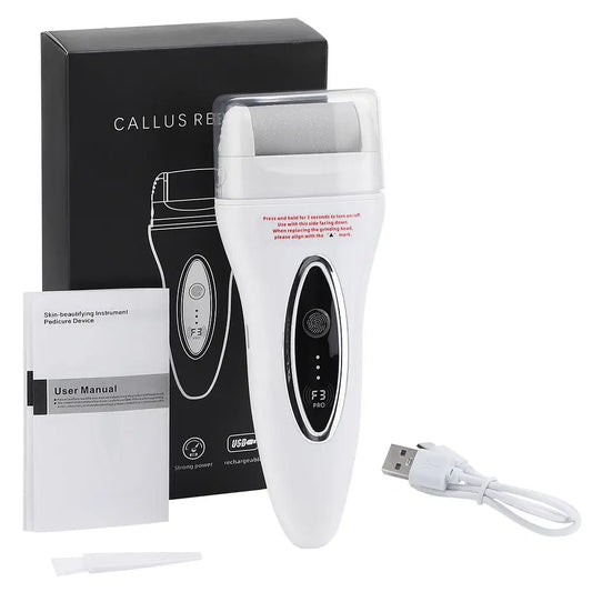 Color: Orange - Electric Foot File Pedicure Machine Callus Remover Rechargeable Foot Heel Cracked Dead Skin Scrubber Polisher Grinder Tools